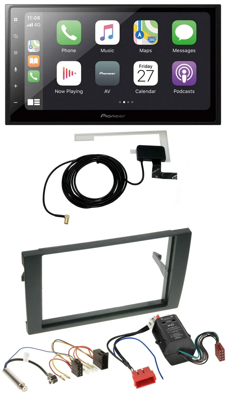 Pioneer USB MP3 2DIN Bluetooth DAB Autoradio für Audi A4 B6 B7 00-08 Bose Aktivs