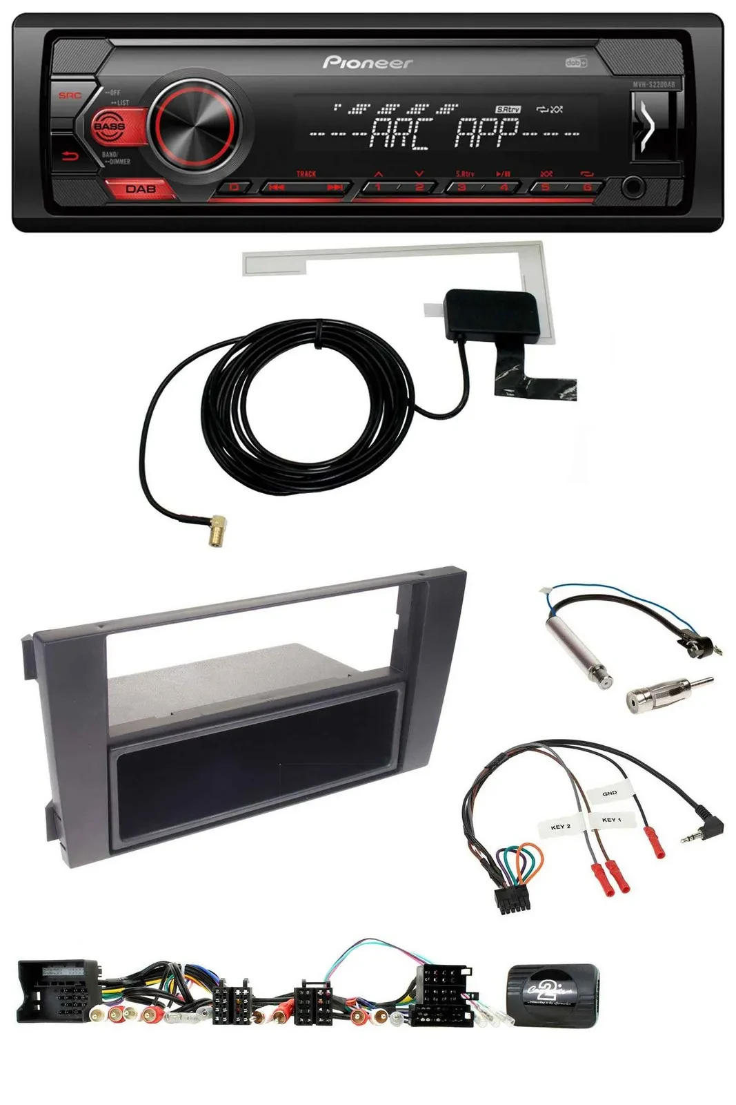 Pioneer 1DIN USB DAB MP3 Lenkrad Autoradio für Audi A6 (2001-2004)