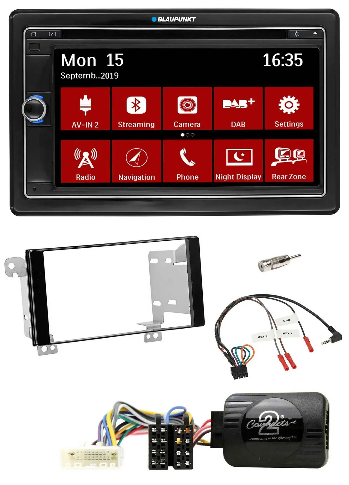 Blaupunkt Bluetooth DAB 2DIN USB DVD Lenkrad Autoradio für Subaru ForesterSJ Imp