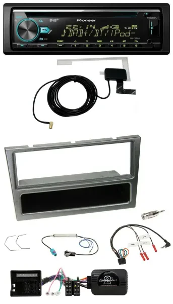 Pioneer MP3 Lenkrad CD USB DAB Autoradio für Opel Corsa C 04-06 aluminium
