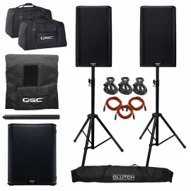(2) QSC K12.2 12" 2000W Powered Speakers + QSC KS118 18" Subwoofer K12