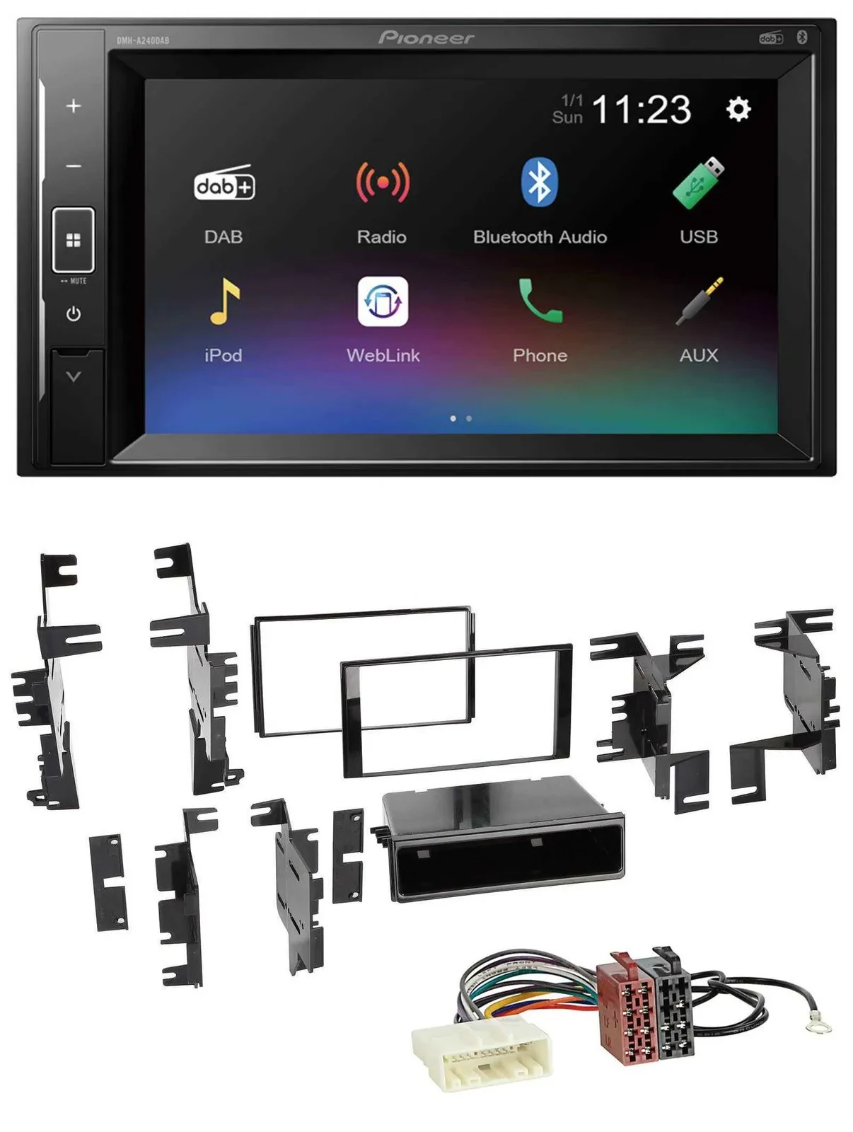 Pioneer DAB MP3 2DIN Bluetooth USB Autoradio für Nissan Juke Navara NV ab 12