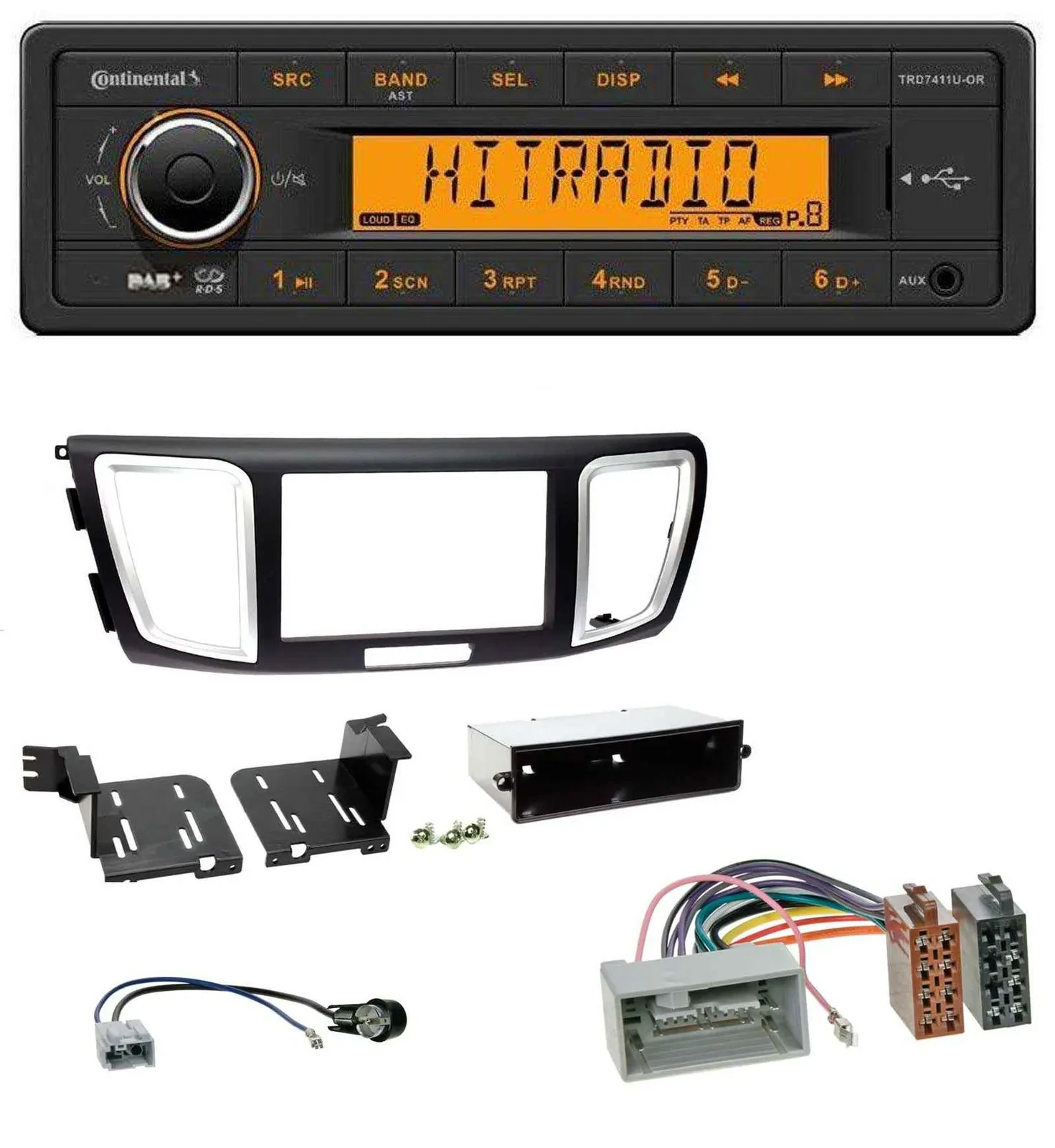 Continental 1DIN DAB MP3 AUX USB Autoradio für Honda Accord (ab 2011)