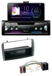 Pioneer USB MP3 Bluetooth DAB Autoradio für Alfa Romeo 147 GT Ablagefach anthraz