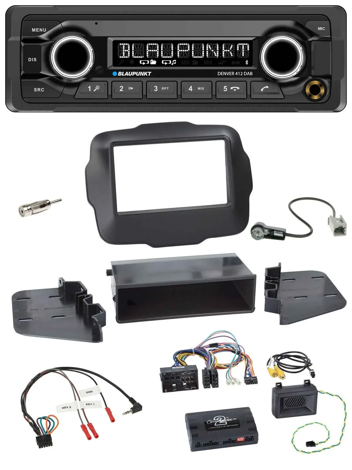 Автомагнитола для Jeep Renegade (с 2015) Blaupunkt Bluetooth, DAB, USB, поддержка управления на руле