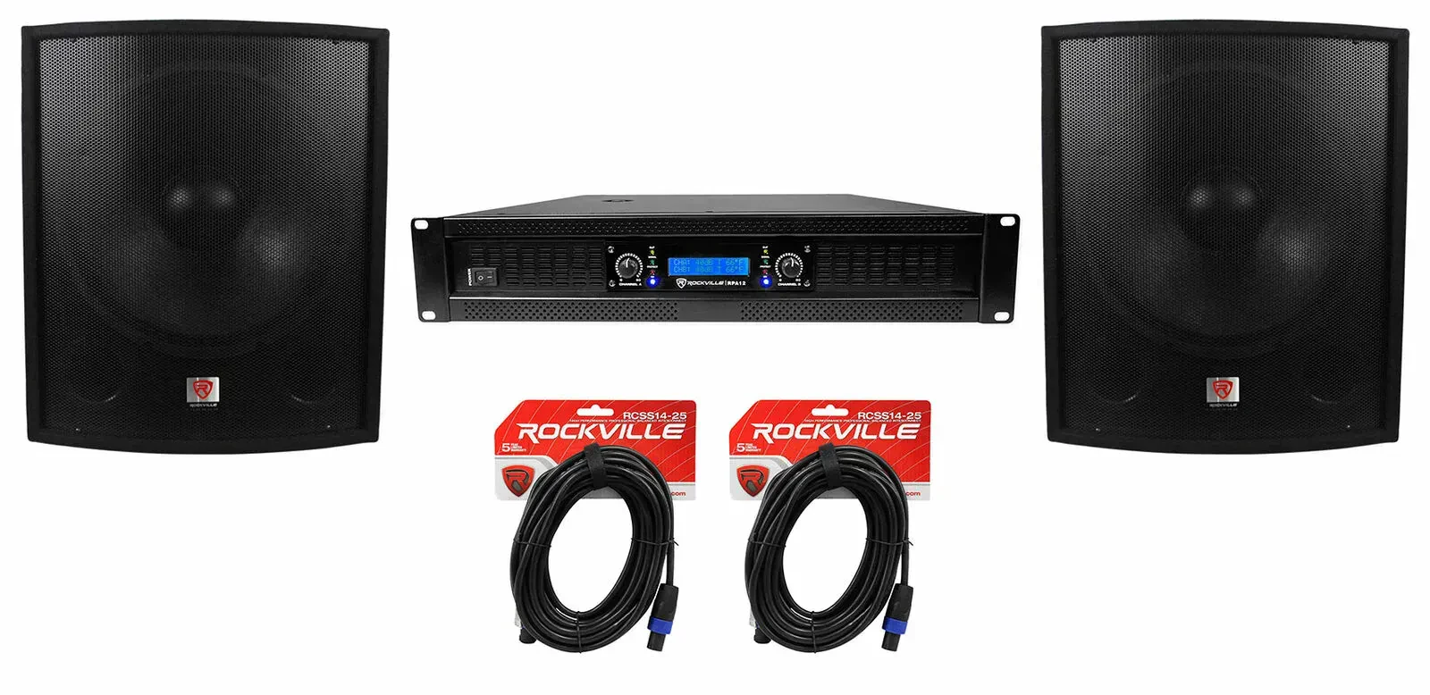 Сабвуфер пассивный Rockville SBG1188 Black 18" 1000W 8 Ohm с усилителем (пара)