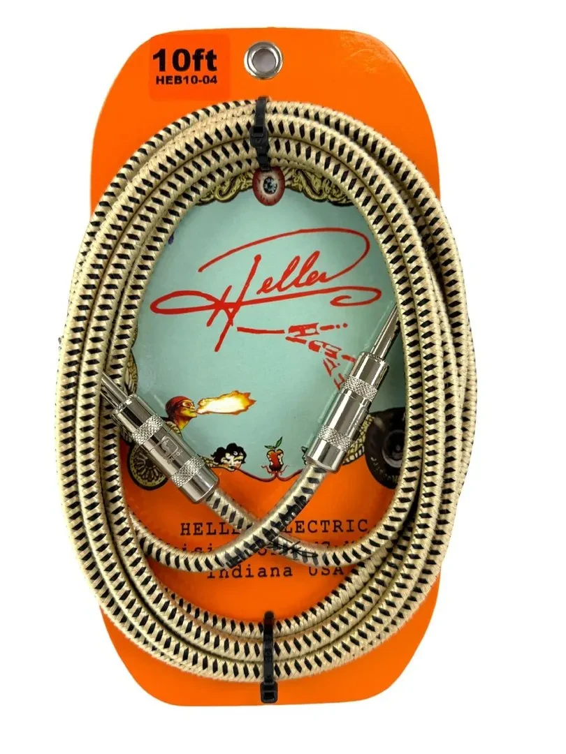 Инструментальный кабель Henry Heller HEB10-04 3.05 м, 6.35 мм Jack, золотой/чёрный твид