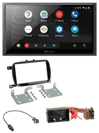 Pioneer USB 2DIN DAB MP3 Bluetooth Autoradio für Fiat 500X ab 2016 klavierlack s