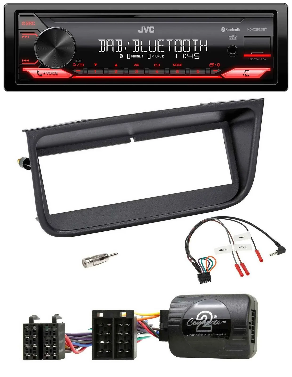 JVC Bluetooth USB DAB Lenkrad Autoradio für Peugeot 406 2002-2005