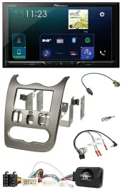 Автомагнитола Pioneer 2-DIN, Bluetooth, USB, DAB, для Dacia (с 2012), тёмно-серебристая