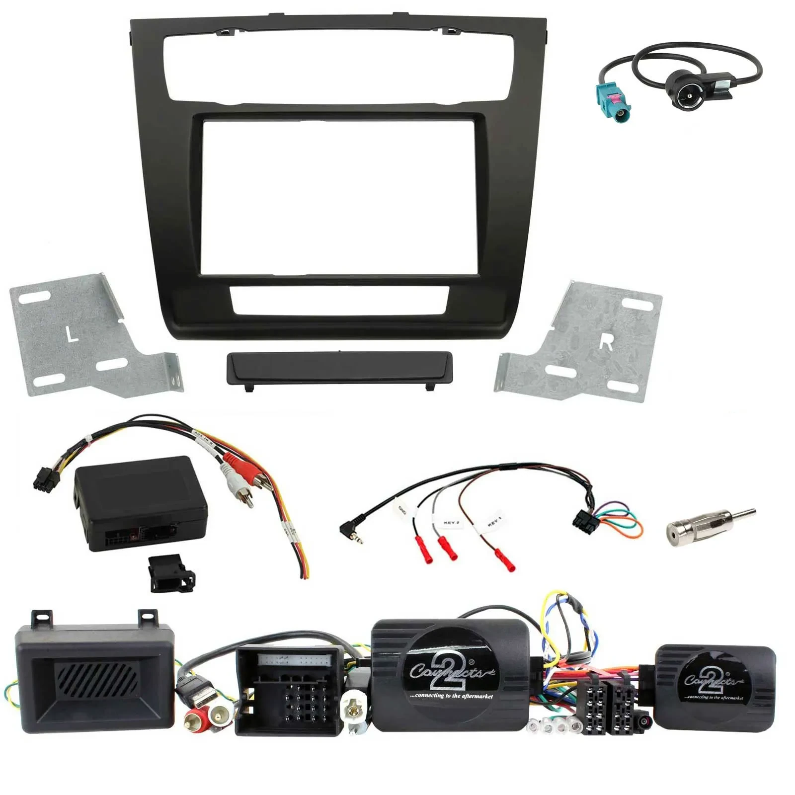 Radioset Lenkradadapter Doppel DIN Autoradio für BMW 1er Aktiv PDC aut. Klima 07