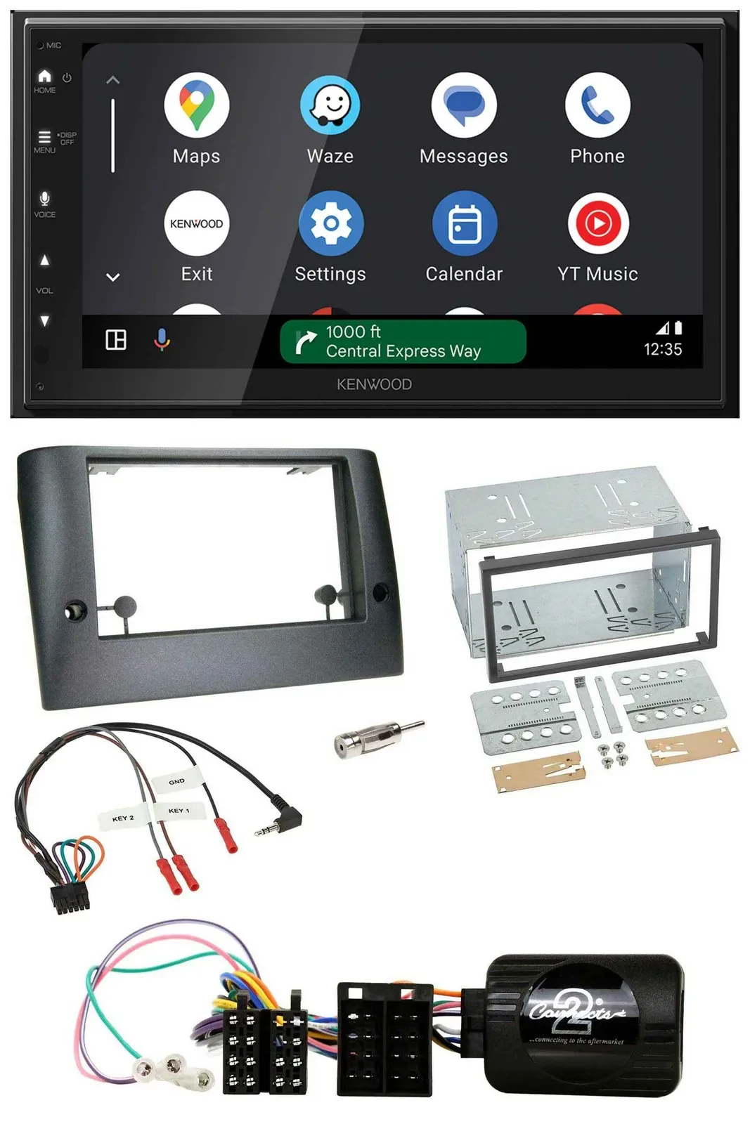 Kenwood DAB Bluetooth USB Lenkrad 2DIN Autoradio für Fiat Stilo 2005-2007