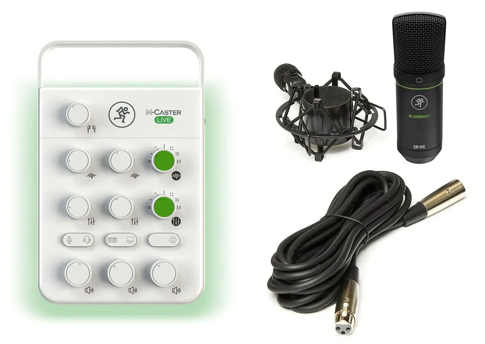 Комплект для подкастов Mackie M Caster Live White+EM-91C
