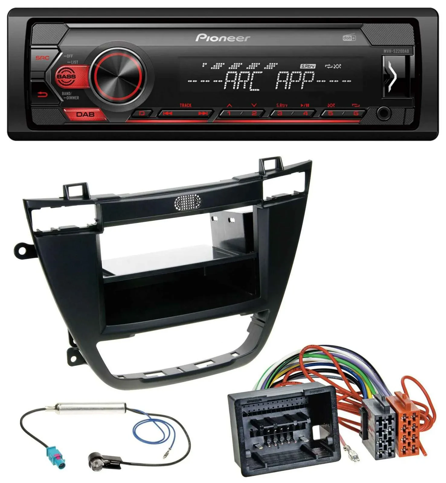 Pioneer DAB 1DIN MP3 AUX USB Autoradio für Opel Insignia 2008-2013 schwarz
