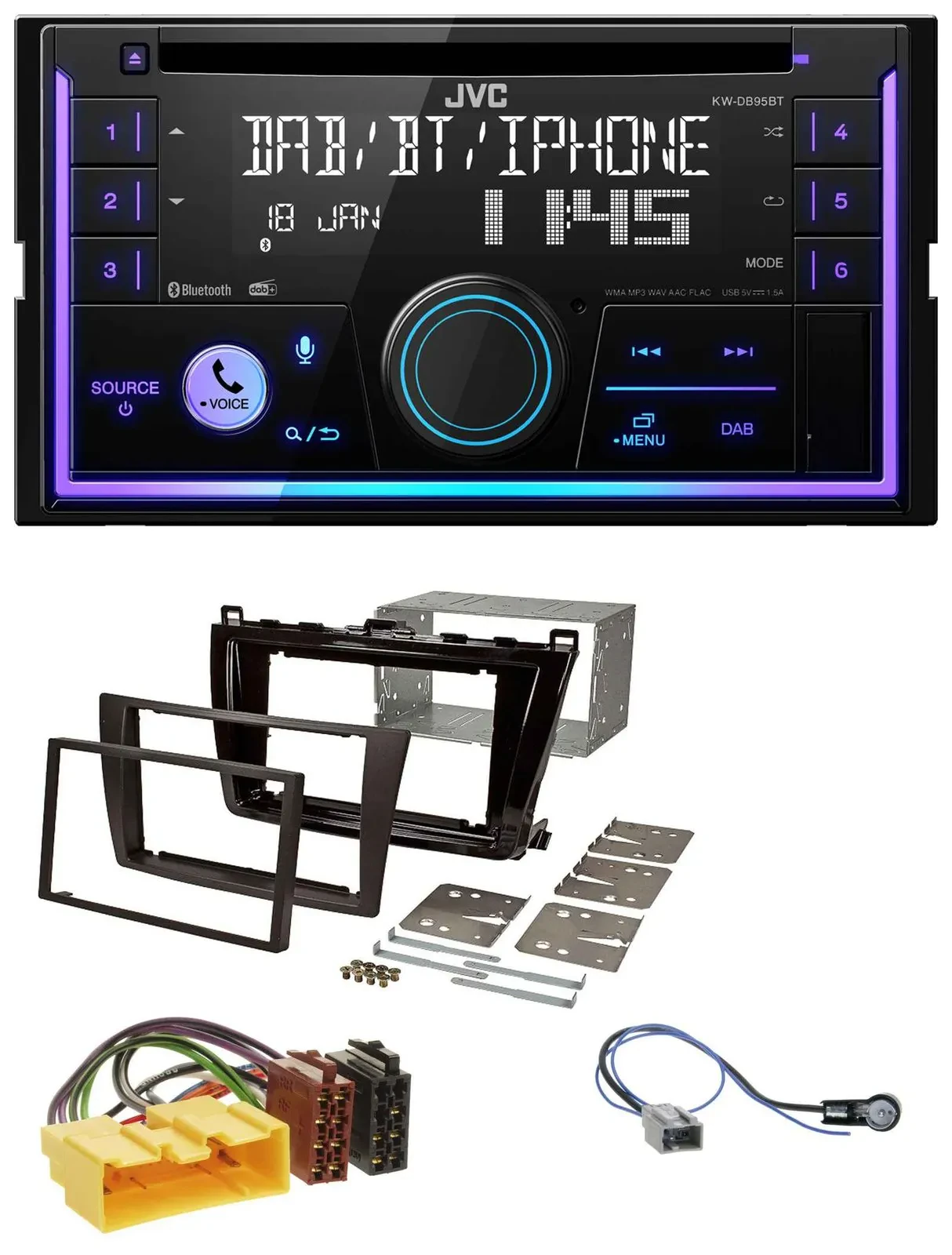 JVC MP3 USB 2DIN DAB Bluetooth CD Autoradio für Mazda 6 (208-2012)