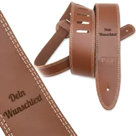 Гитарный ремень keepdrum straplbwn-perso натуральная кожа, коричневый, с персональным текстом