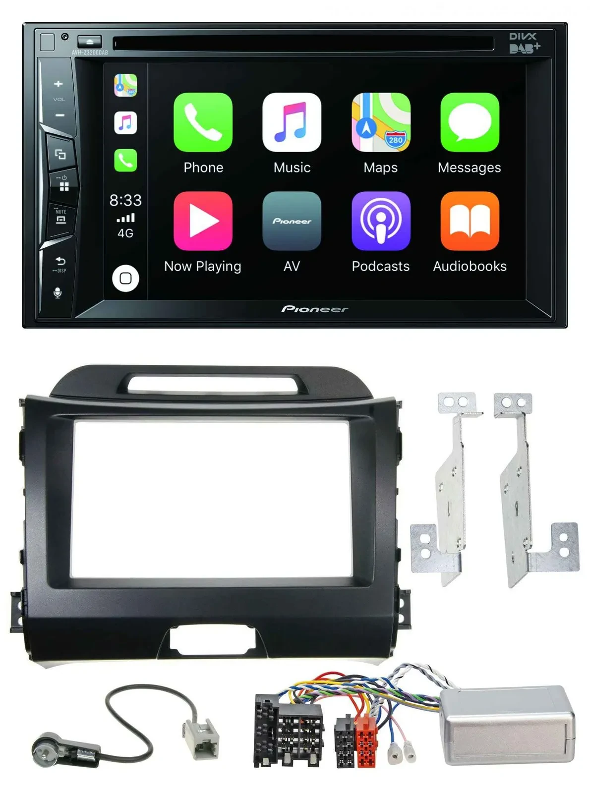 Автомагнитола Pioneer 2DIN USB DVD Bluetooth DAB для Kia Sportage III (2010–2015)