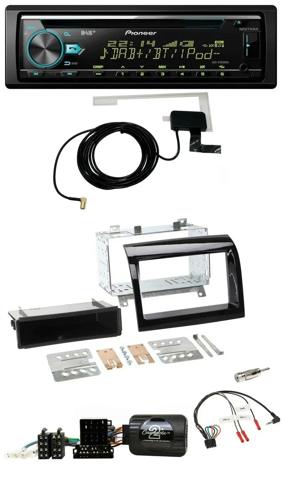 Автомагнитола для Fiat Ducato 2012–2015 Pioneer CD/USB/DAB/MP3, черный глянец