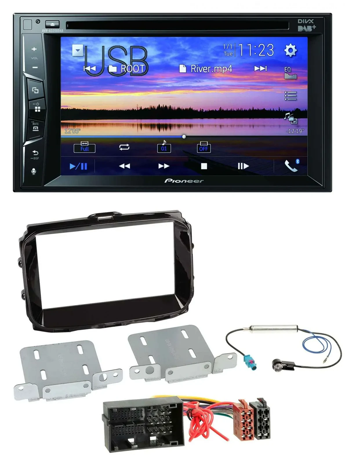 Автомагнитола для Alfa Romeo Giulietta Pioneer 2-DIN, Bluetooth, USB, DVD, DAB, MP3