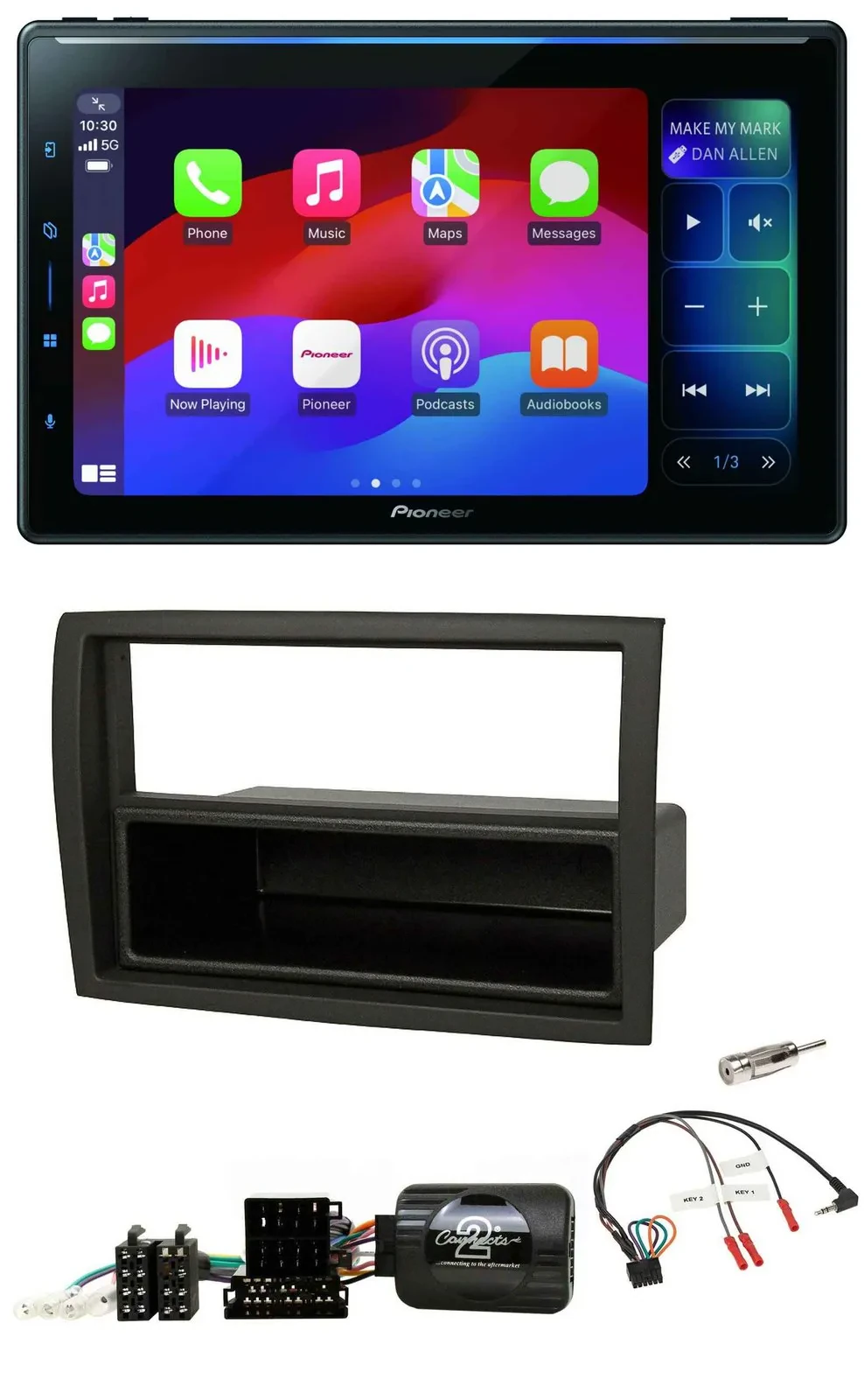 Pioneer Bluetooth DAB Lenkrad USB Autoradio für Fiat Ducato 2012-15 schwarz