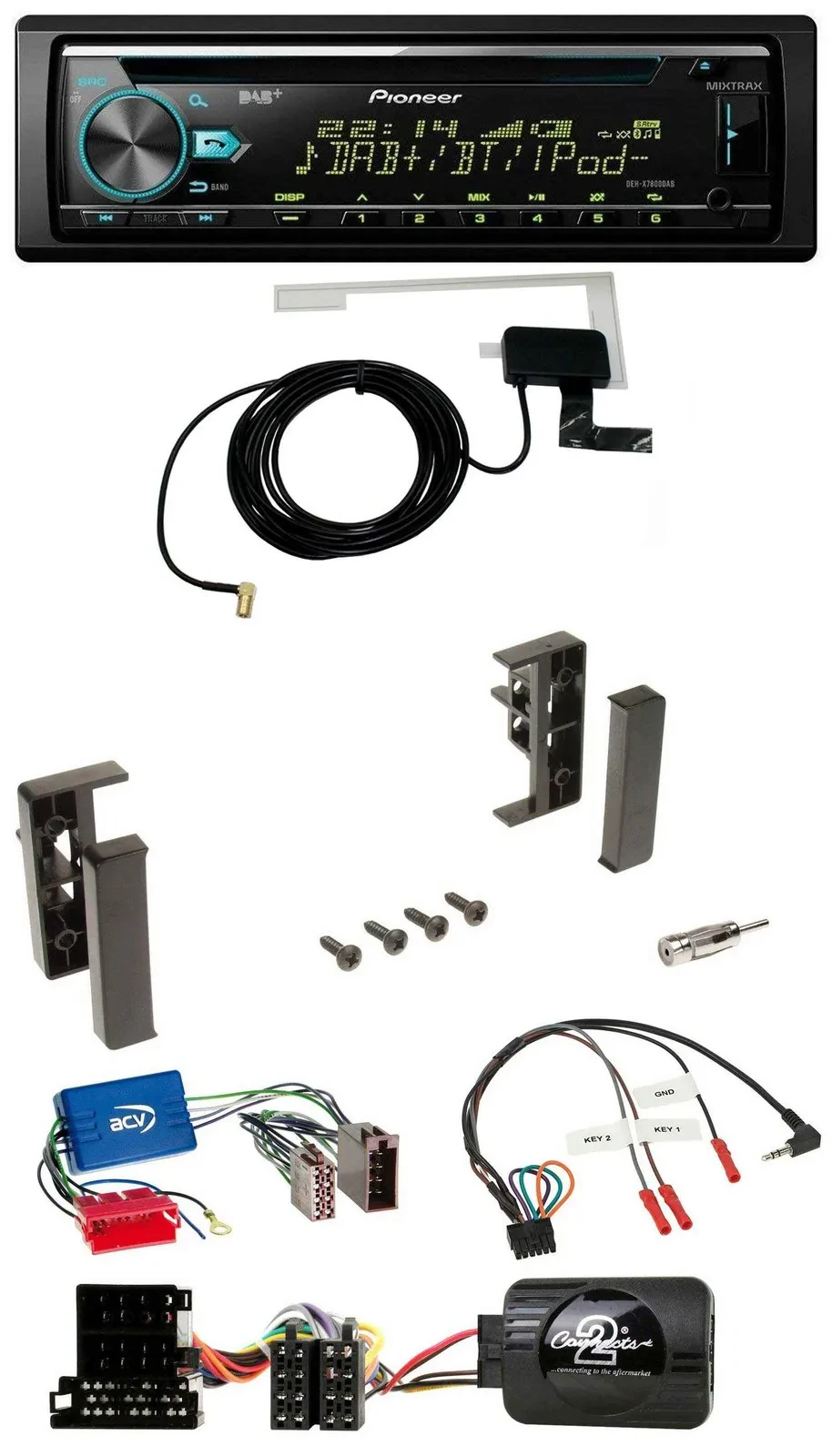 Pioneer MP3 Lenkrad CD USB DAB Autoradio für Audi A3 A4 A6 99-00 Aktivsystem