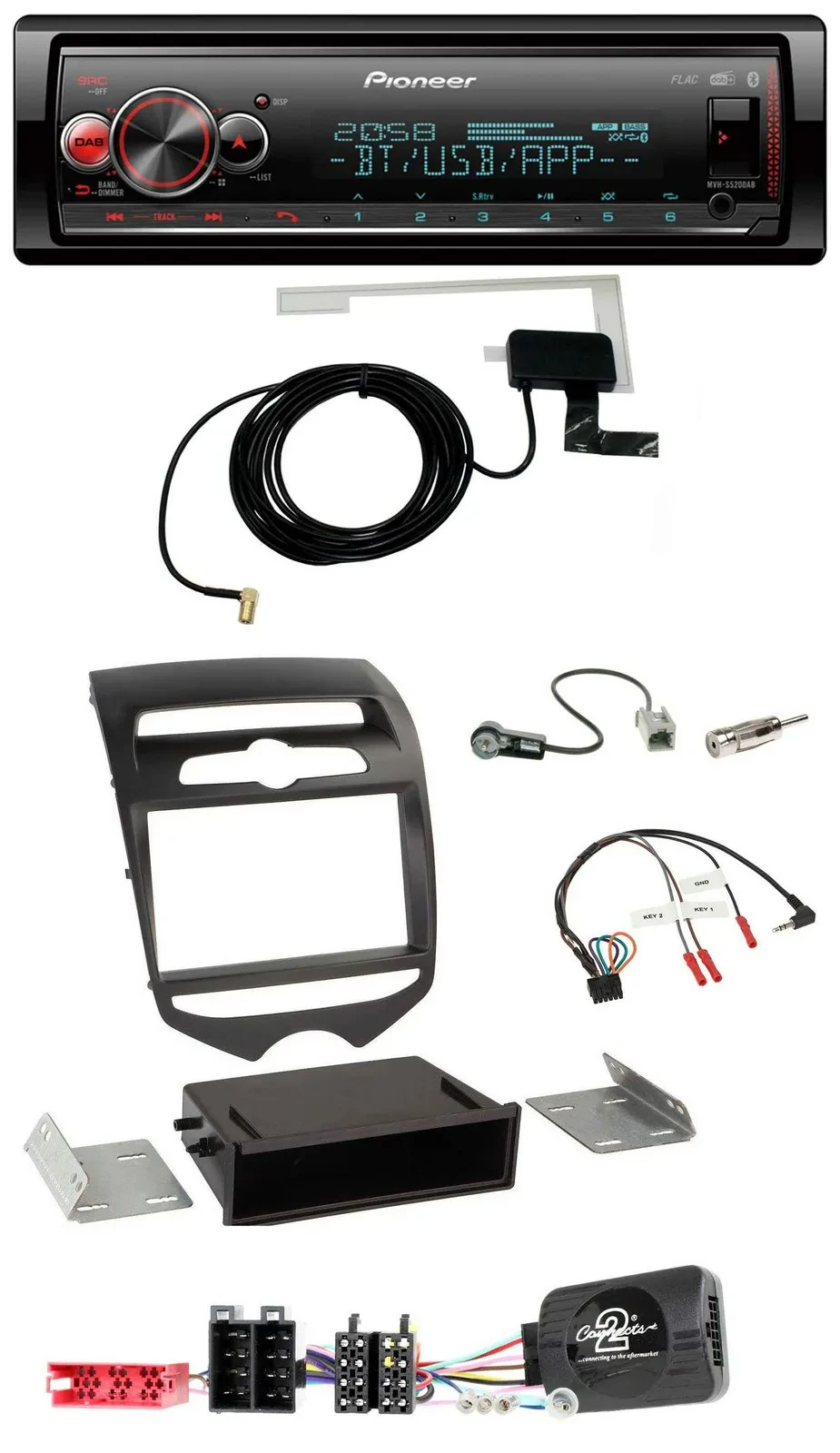 Автомагнитола для Hyundai ix20 (с 2010, ручной климат) Pioneer Bluetooth, DAB, USB, поддержка управления на руле