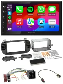 Kenwood MP3 USB DAB 2DIN Bluetooth Autoradio für Fiat 500 ISO ab 12 soft touch