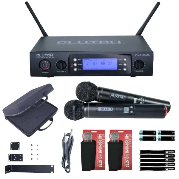 Stage DJ Performance Dual Channel Handheld UHF Wireless Microphone System Pack