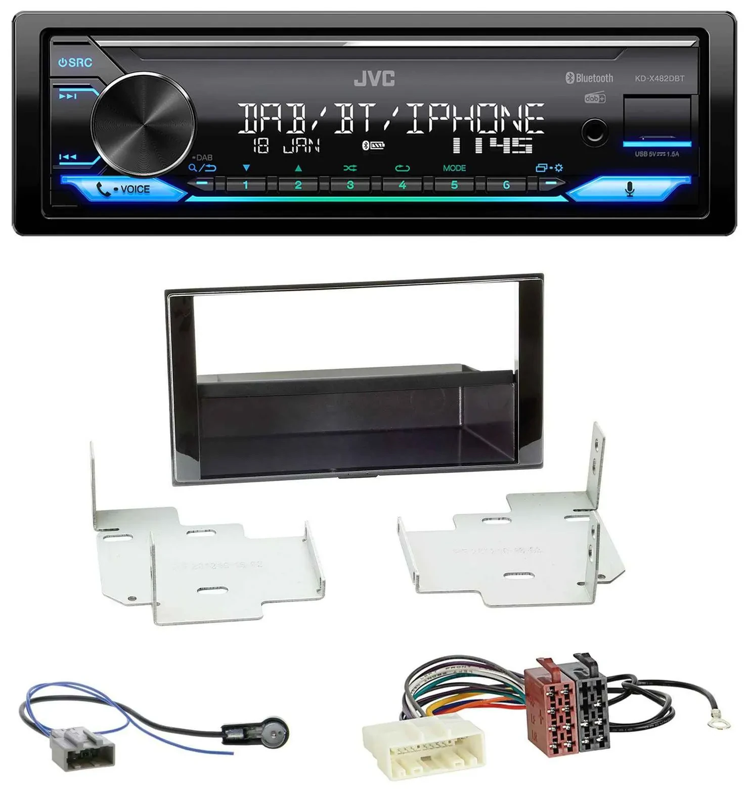 JVC Bluetooth DAB USB MP3 Autoradio für Nissan Micra, Note (ab 2013)