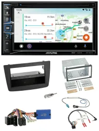 Alpine Bluetooth TMC USB DAB 2DIN Lenkrad Navigation für Alfa Romeo Mito ISO 955