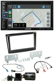 Alpine DAB TMC Bluetooth 2DIN USB Lenkrad Navigation für Fiat Doblo VDO ab 2015