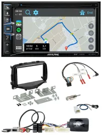 Alpine DAB TMC Bluetooth 2DIN USB Lenkrad Navigation für Toyota Aygo 2014-2021