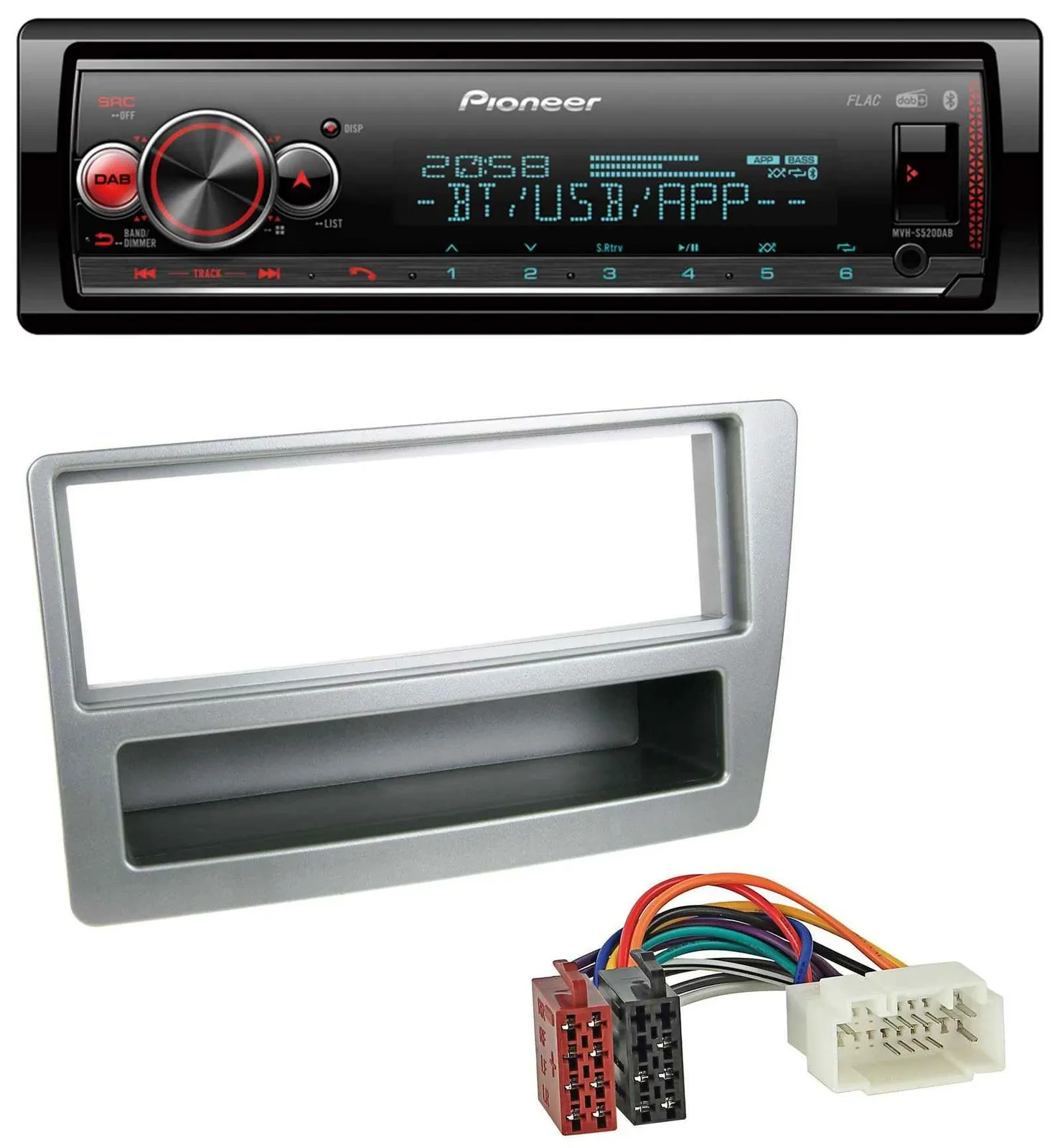 Pioneer Bluetooth USB MP3 DAB Autoradio für Honda Civic 04-06 silber autom. Klim