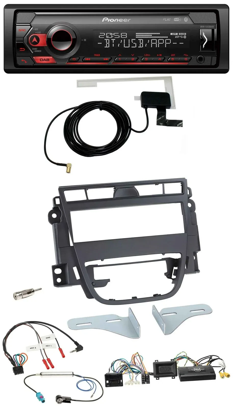 Автомагнитола для Opel Meriva B (с 2010) Pioneer DAB, USB, Bluetooth, совместима с кнопками на руле