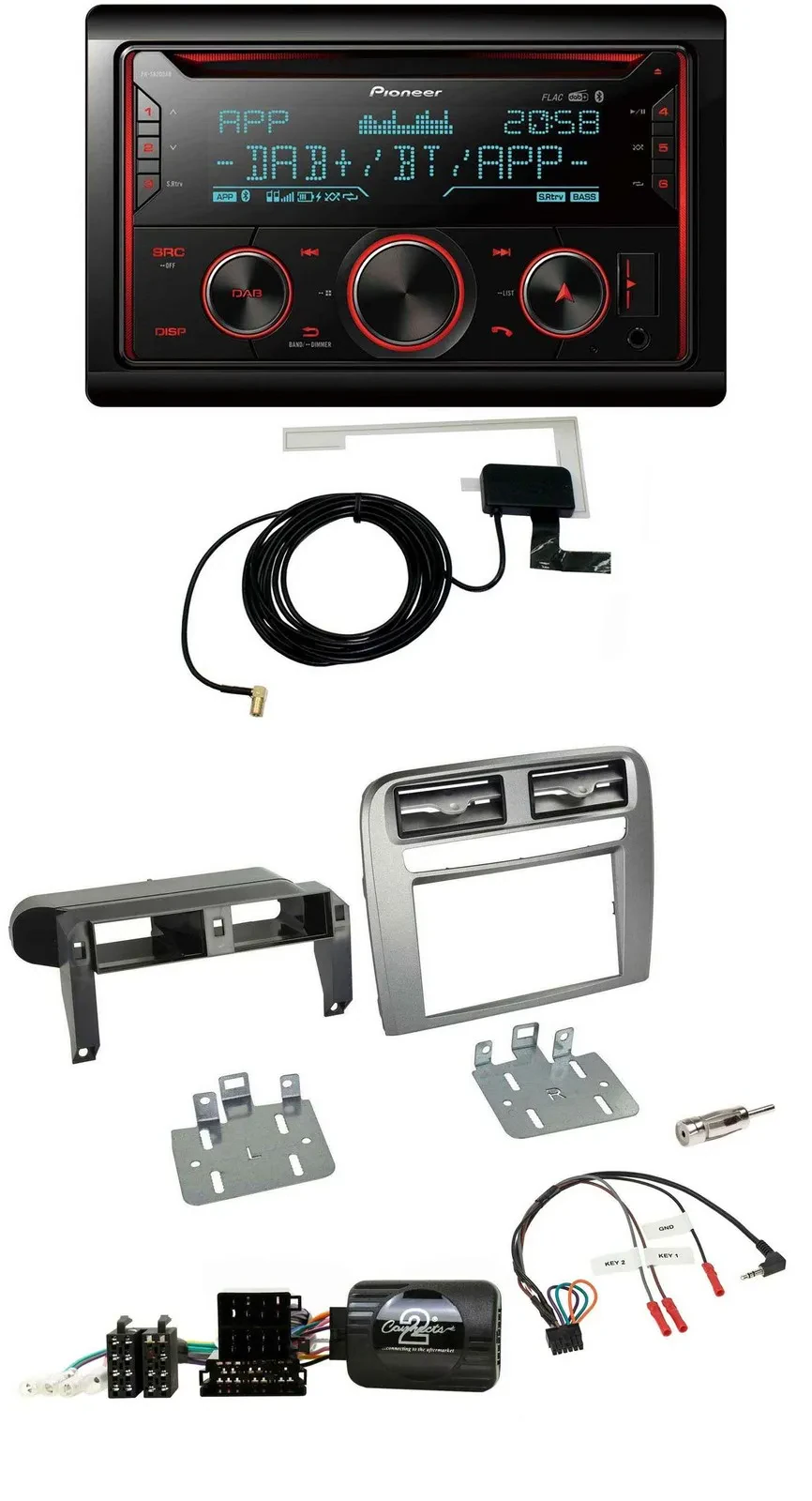 Автомагнитола для Fiat Grande Punto Pioneer 2DIN CD USB Bluetooth DAB антрацит