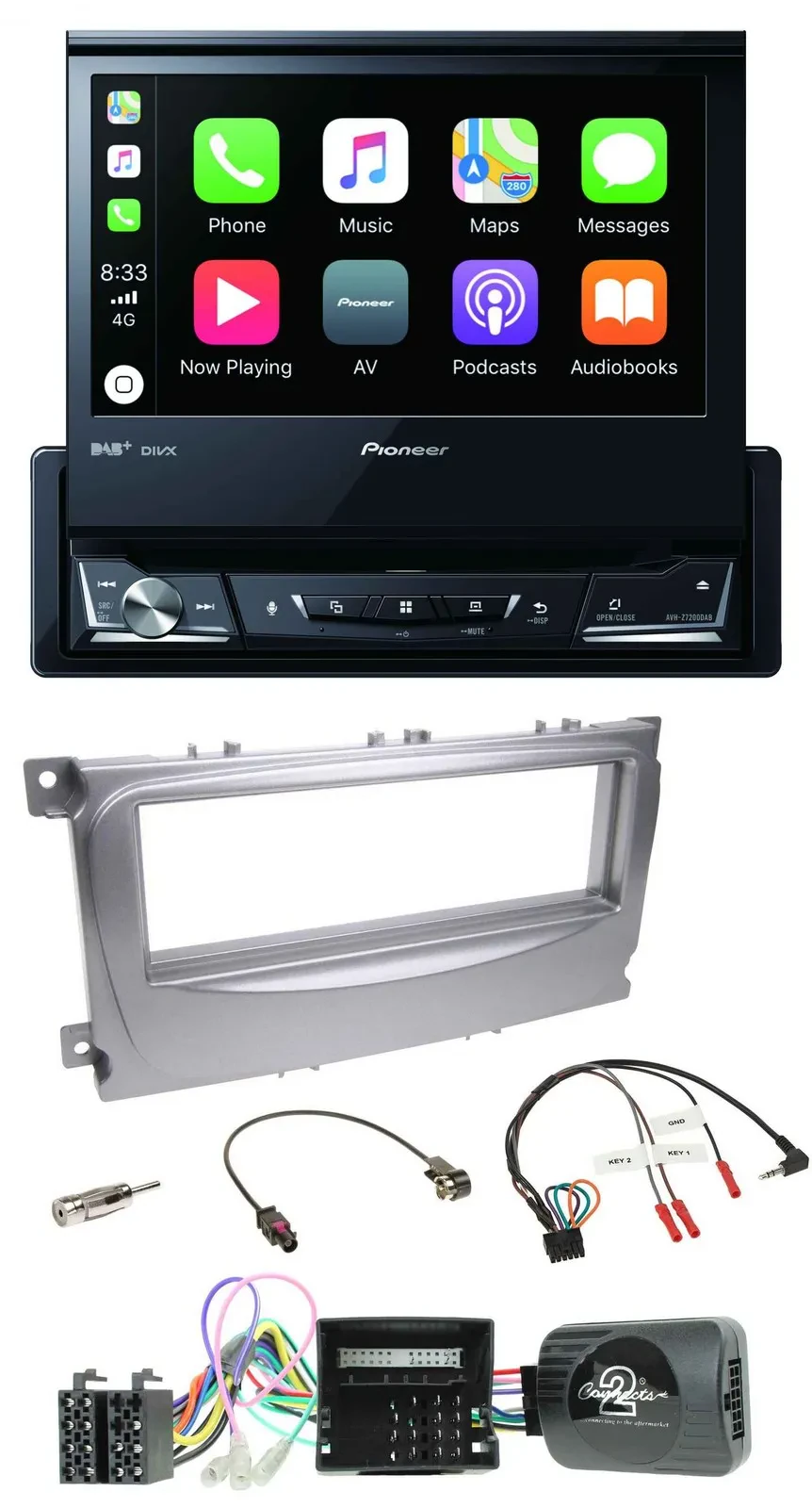 Pioneer DVD Bluetooth DAB USB Lenkrad Autoradio für Ford S-Max Mondeo Can-Bus 07