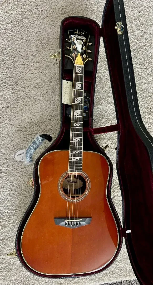 D'Angelico Excel Lexington Acoustic Electric Guitar, Auburn DAED300AUBGP w/Case