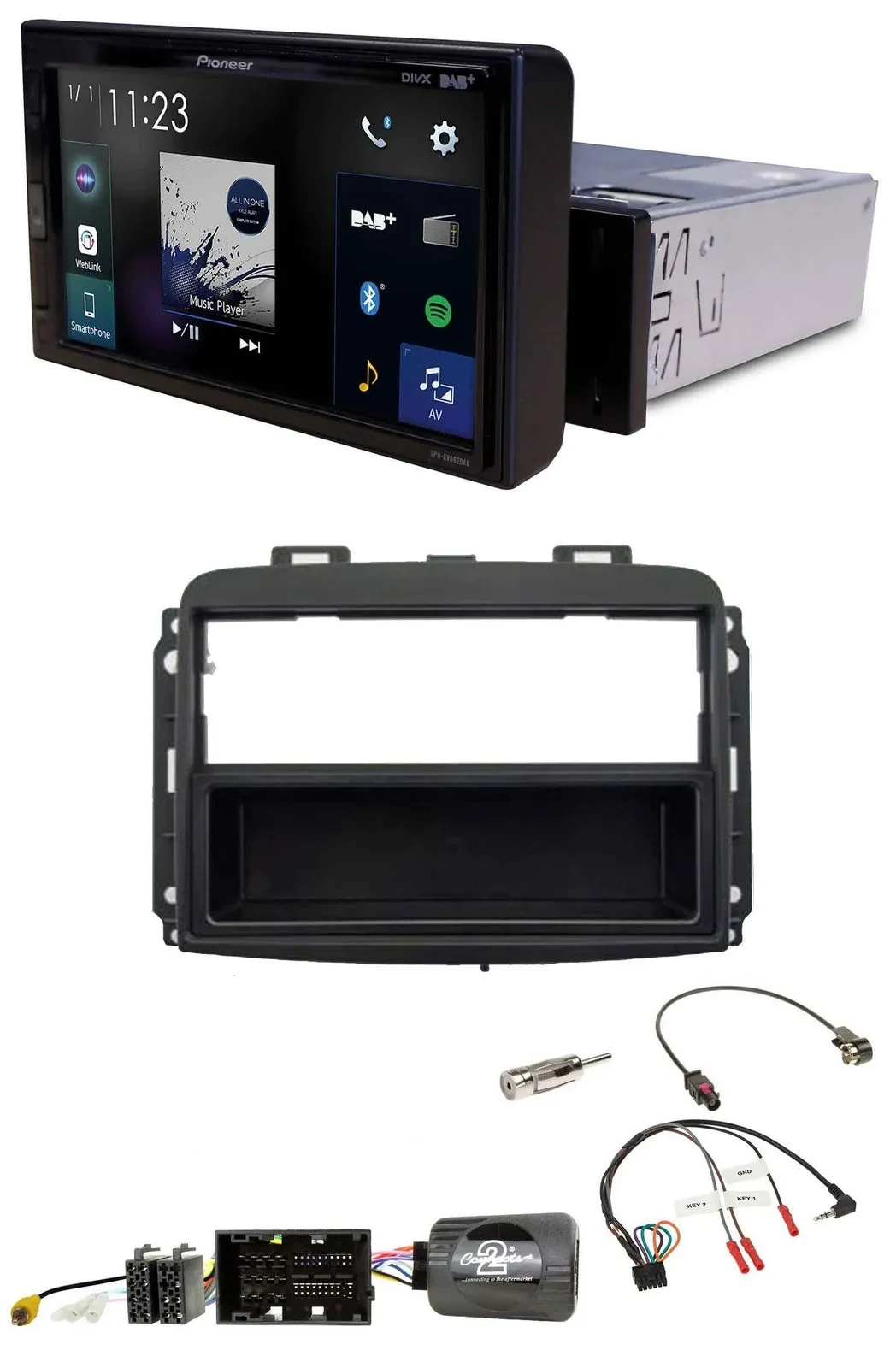 Pioneer DAB Lenkrad Bluetooth USB Autoradio für Fiat 500 L (ab 2012)