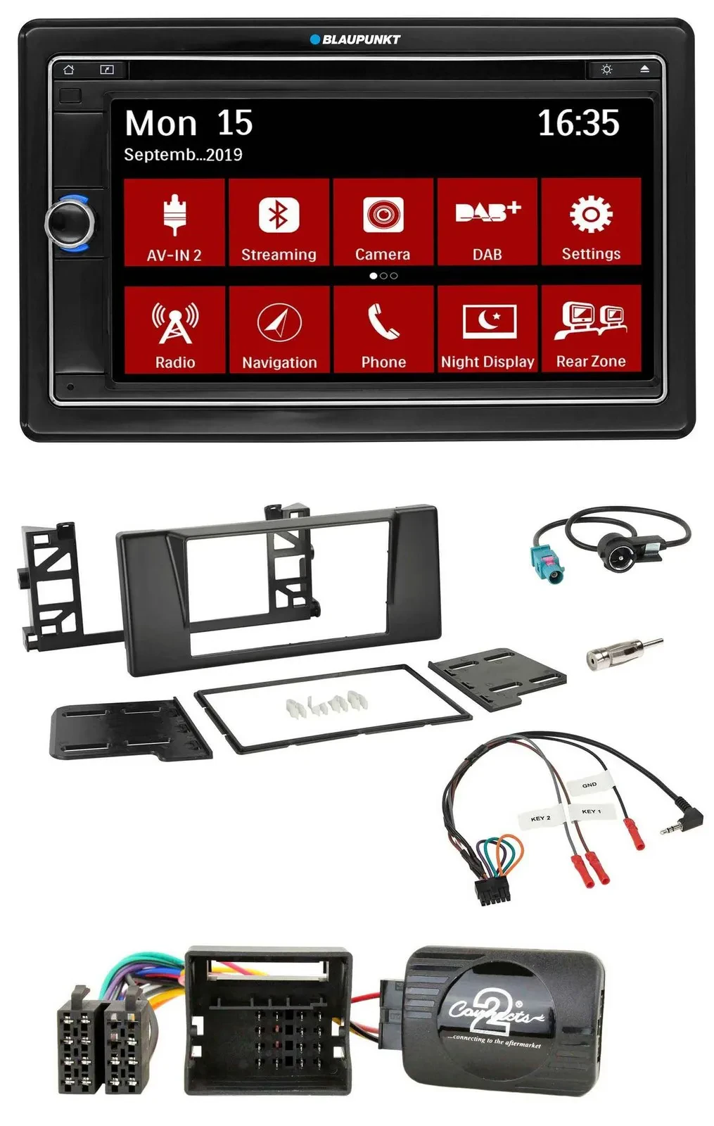 Blaupunkt TMC USB Lenkrad Bluetooth DAB 2DIN Navigation für BMW 5er E39 01-04 Ak