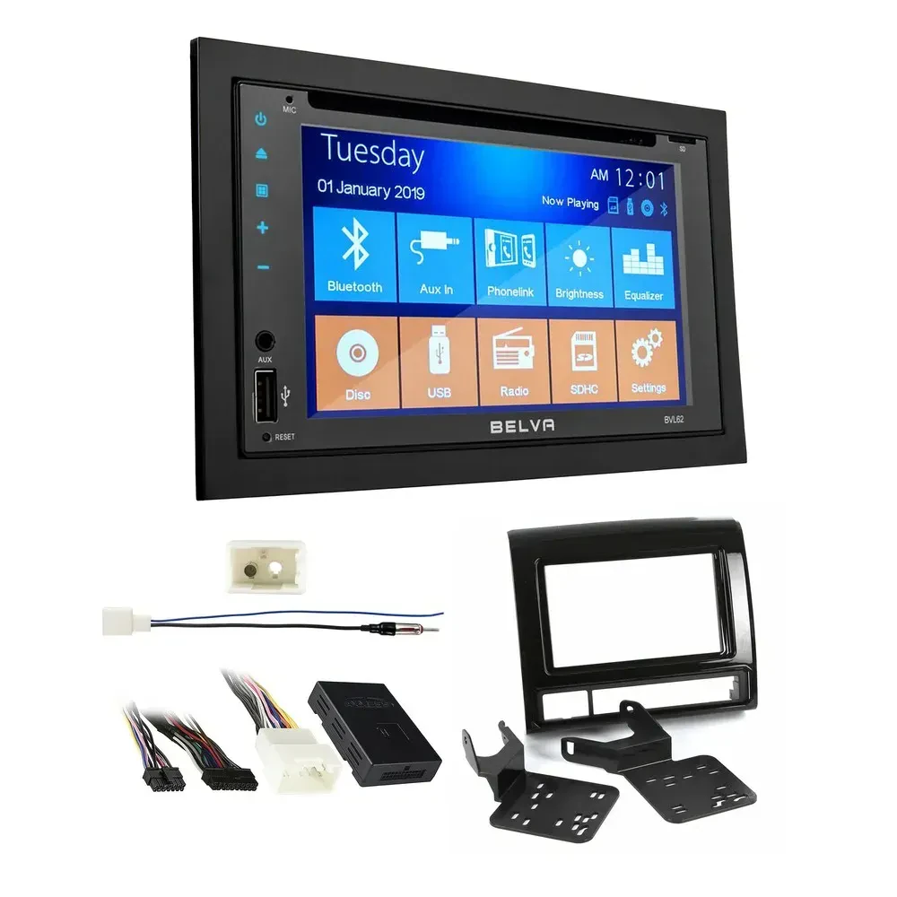 Автомагнитола Belva BVL62 2-DIN (набор) для Toyota Tacoma 2012–2013, для авто с усилителем, цвет Charcoal