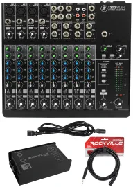 Mackie 1202VLZ4 12-channel Analog Low-Noise Mixer w/4 ONYX Preamps+DI Box+Cable