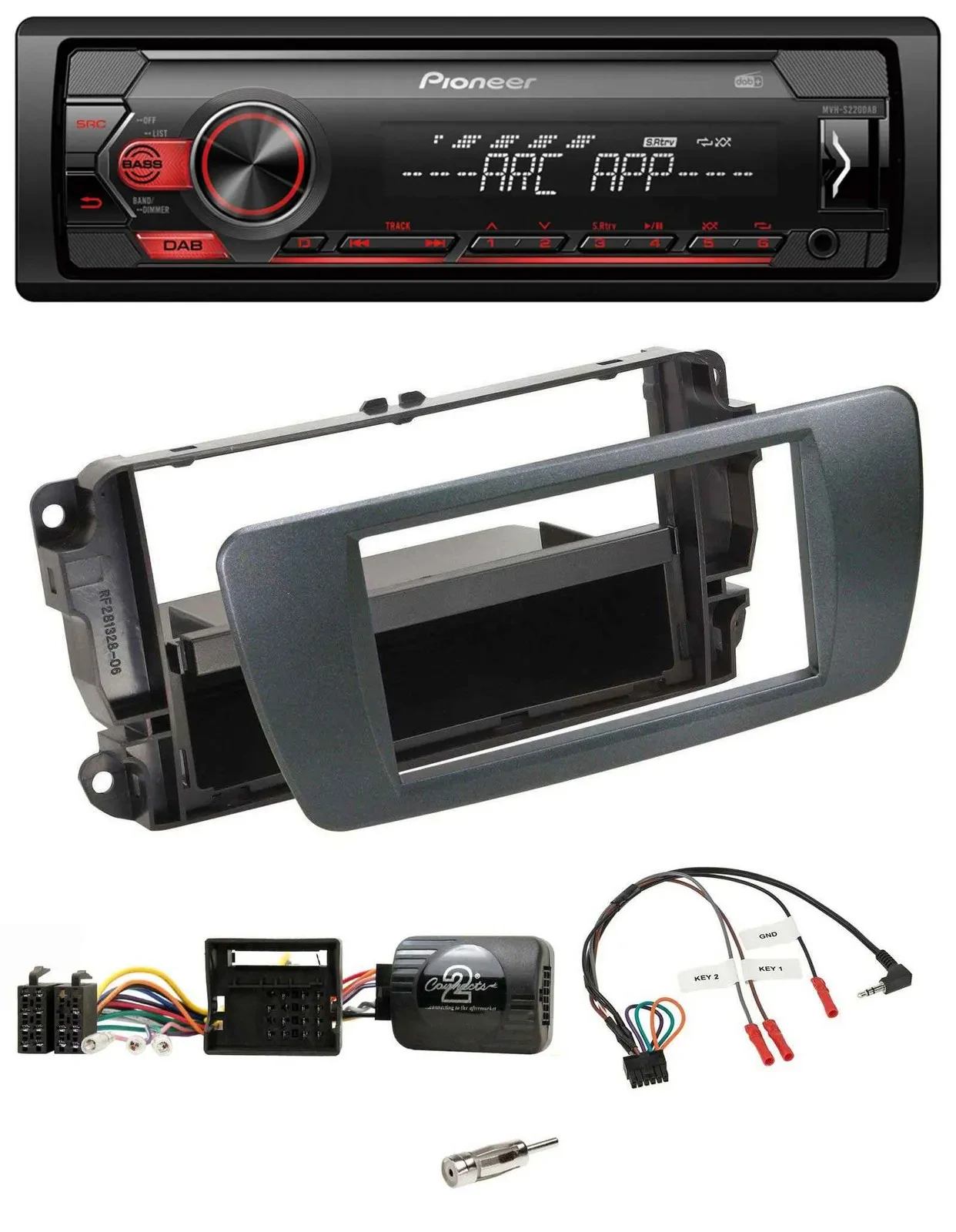 Pioneer DAB 1DIN MP3 Lenkrad USB Autoradio für Seat Ibiza azabacheschwarz
