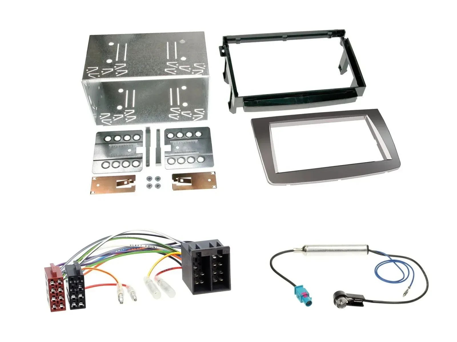 Radioeinbauset Doppel DIN Autoradio für Alfa Romeo Mito ISO 955 08-14 silber