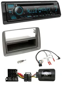 Kenwood Bluetooth USB CD Lenkrad DAB Autoradio für Alfa GT 147 Ablage silber