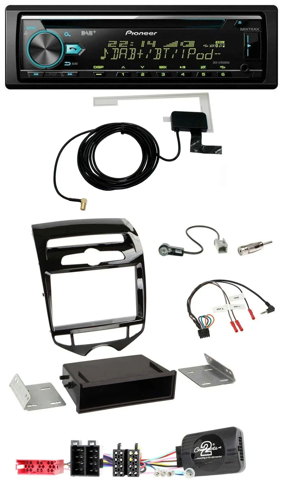 Автомагнитола для Hyundai ix20 (с 2010, с автоматическим климат-контролем) Pioneer CD/USB/DAB, MP3, поддержка управления с руля