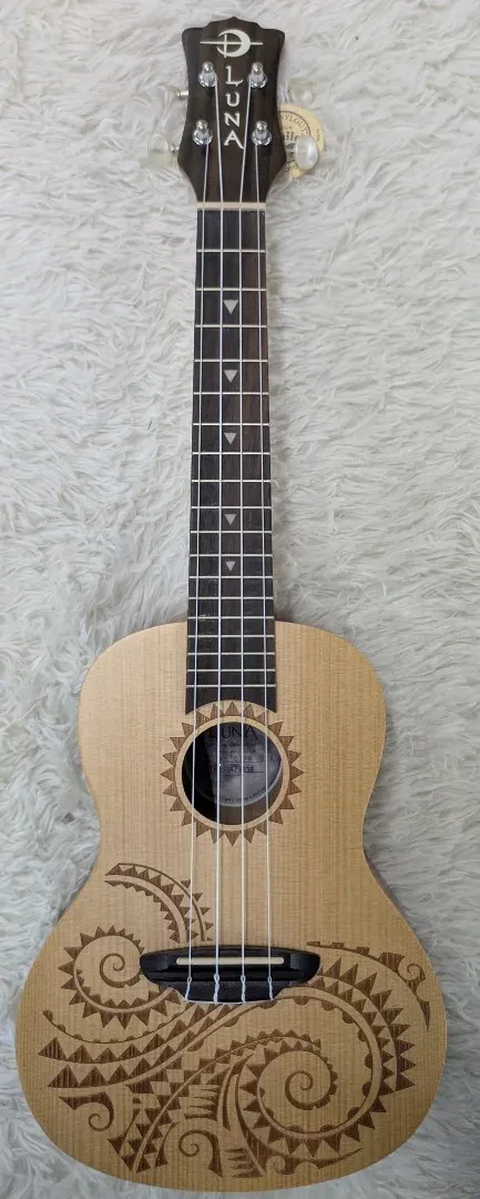 Luna Guitars Luna UKE TC SPR Tattoo Concert Size Spruce Top Mahogany Body Ukulele