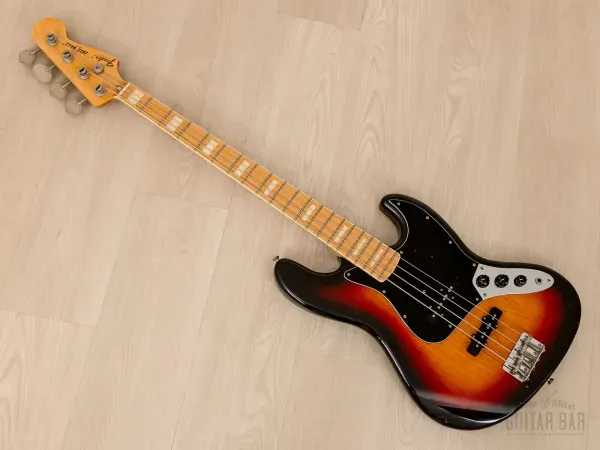 Бас-гитара Fender Jazz Bass 1975 Vintage Reissue JB75-90US JJ Sunburst w/case Japan 2002