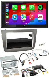 JVC Bluetooth 2DIN Lenkrad DAB USB Autoradio für Alfa Romeo Mito silber 14-18 In