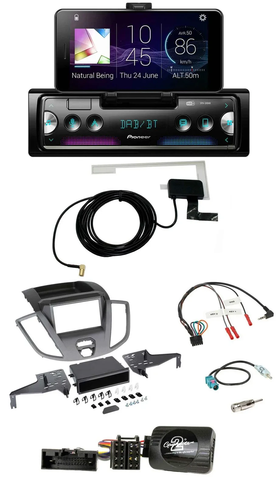 Автомагнитола для Ford Transit V363 (2015–2018) Pioneer DAB, Bluetooth, USB, поддержка управления на руле