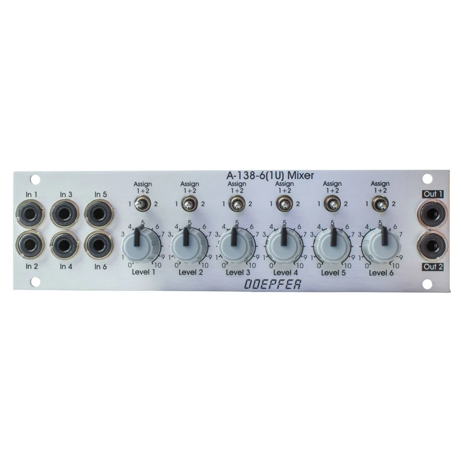 Doepfer A-138-6 1U Six Channel Mixer - Mixer Modular Synthesizer